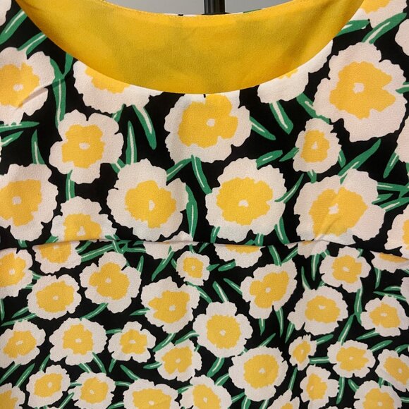 Diane Von Furstenberg Women Cottagecore Floral Shift Dress Size 12 Spring Resort - Picture 5 of 12